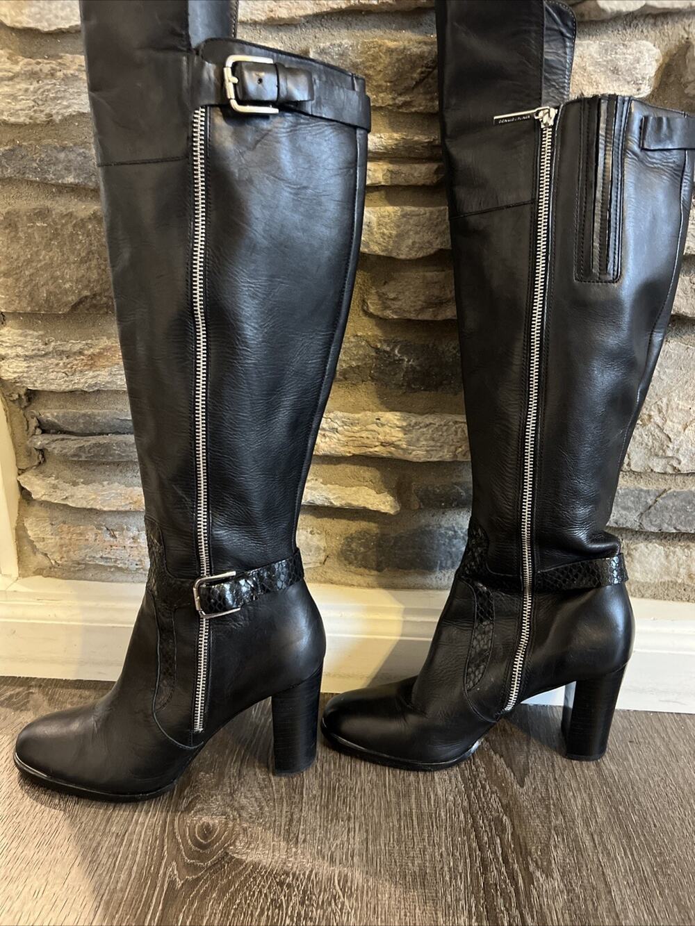 Donald J Pliner Quinto Over-The-Knee Black boots 3.5" heel size 9